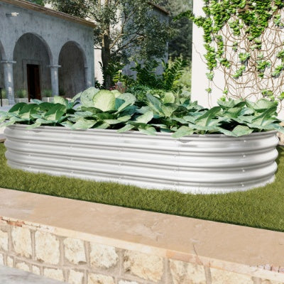 2Pcs 6x3x1ft Raised Garden Bed Kit, Galvanized Planter Raised Garden Beds For Outdoor For Vegetables,Flowers &Herbs, Heavy Duty, Rust-Resistant, Easy Assembly