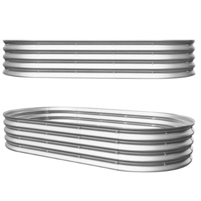 2Pcs 6x3x1ft Raised Garden Bed Kit, Galvanized Planter Raised Garden Beds For Outdoor For Vegetables,Flowers &Herbs, Heavy Duty, Rust-Resistant, Easy Assembly